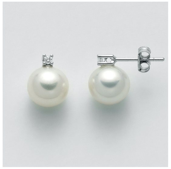 Orecchini Miluna Donna Perle Gemelle Regina in Perle Diamante PER2303 - PER2303